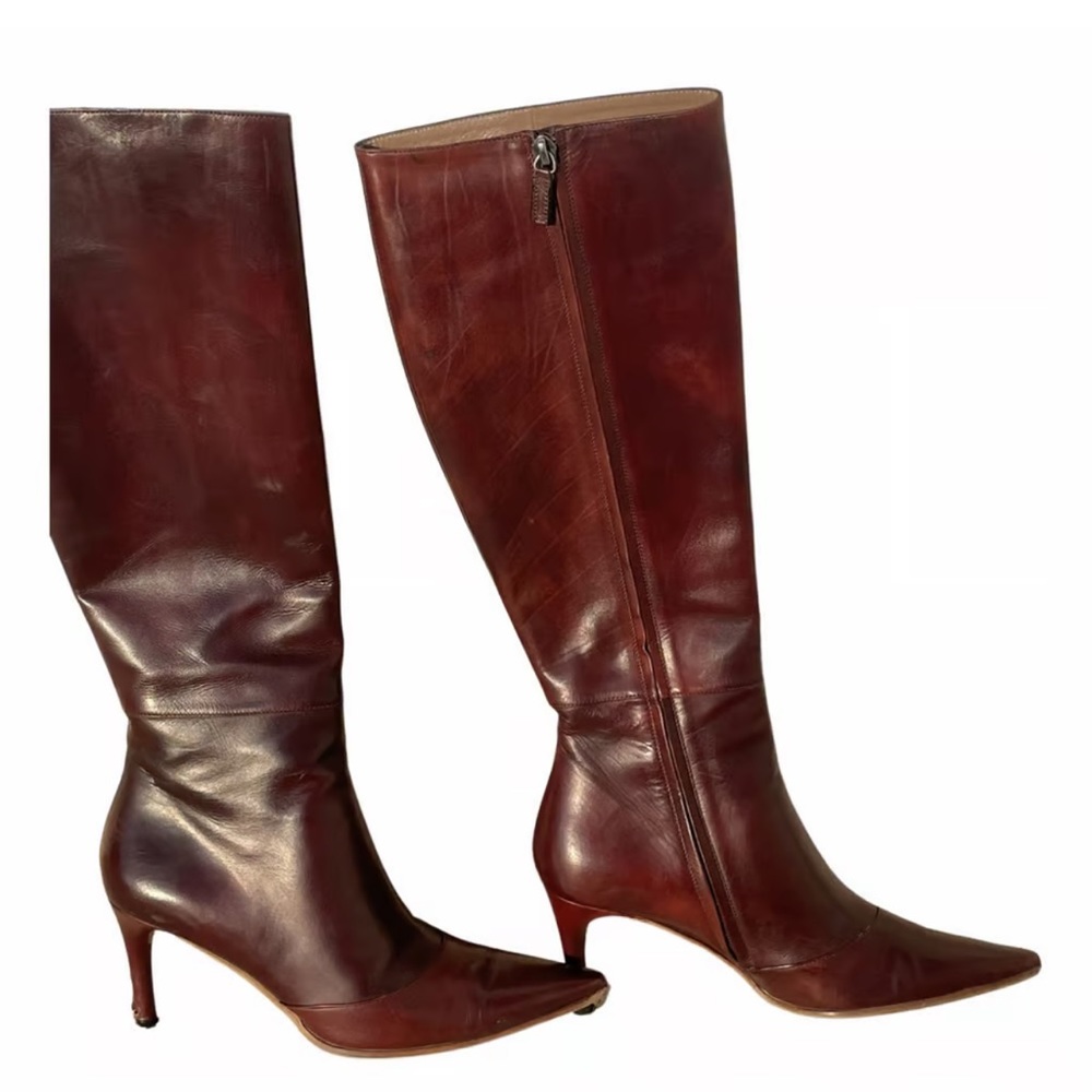 Gucci Oxblood Pointed Toe Boots
